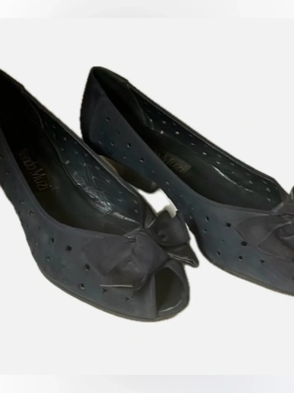 Nando Muzi Women’s Navy Blue Low Heel Open-toed Shoe